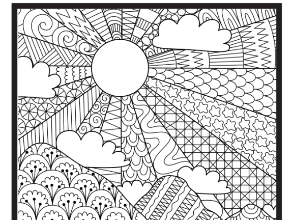 Coloring Sheet with sun