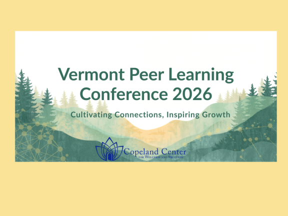 Yellow Background Vermont Peer Learning Conference 2026