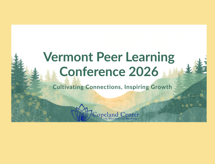 Yellow Background Vermont Peer Learning Conference 2026